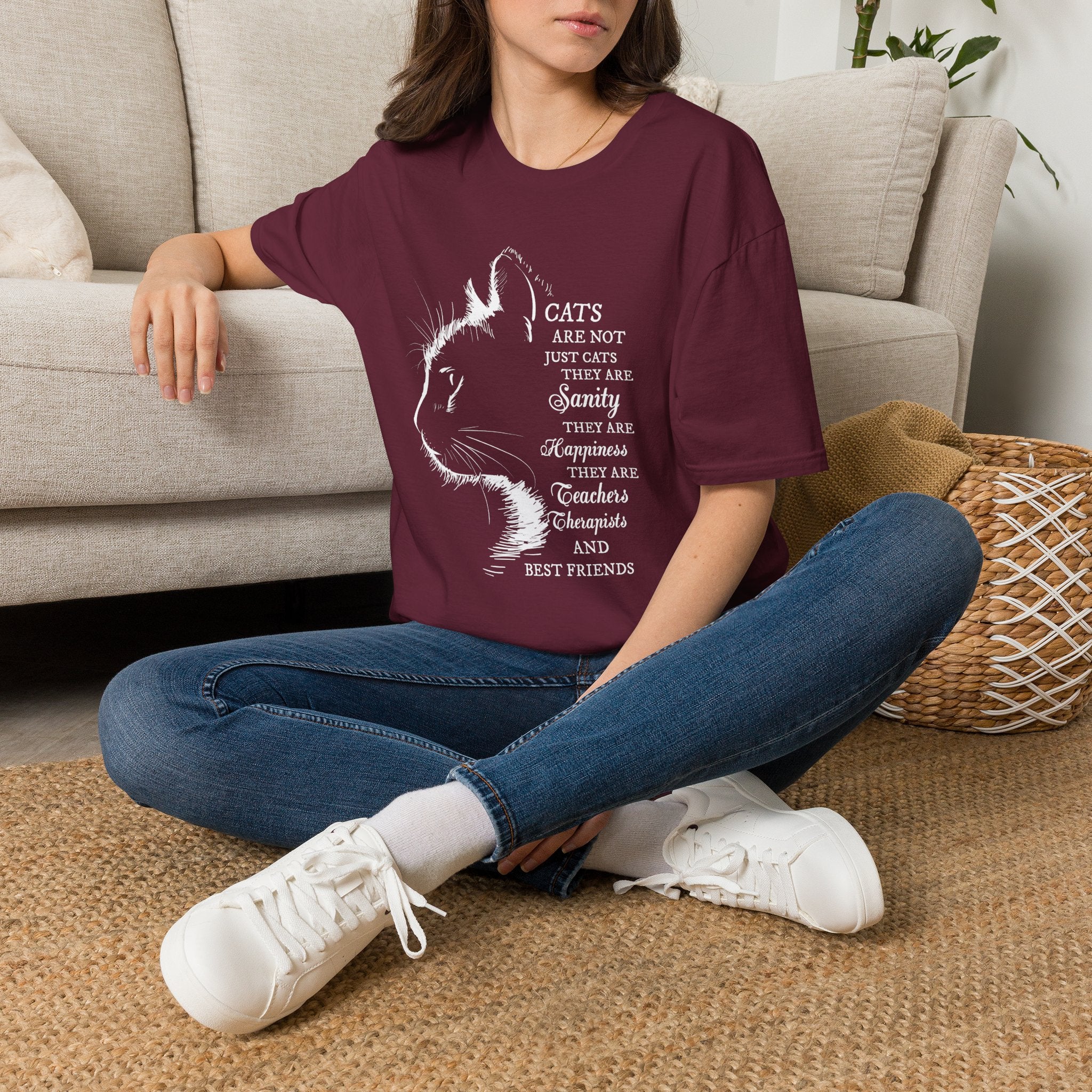 Cat Silhouette Quote T-Shirt | Cat Lovers Tee, Feline Friendship Design