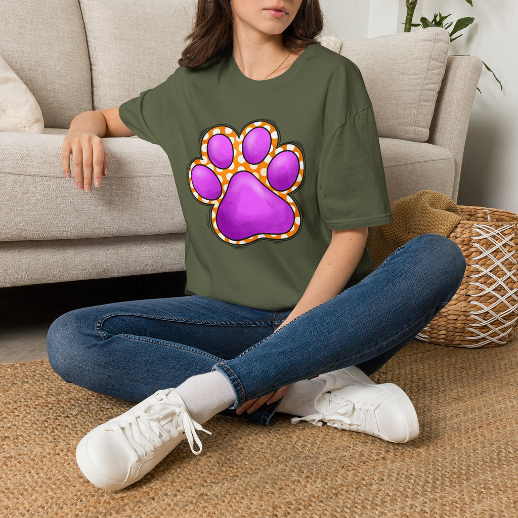 Pink Paw Print T-Shirt | Cute Animal Paw Graphic Tee