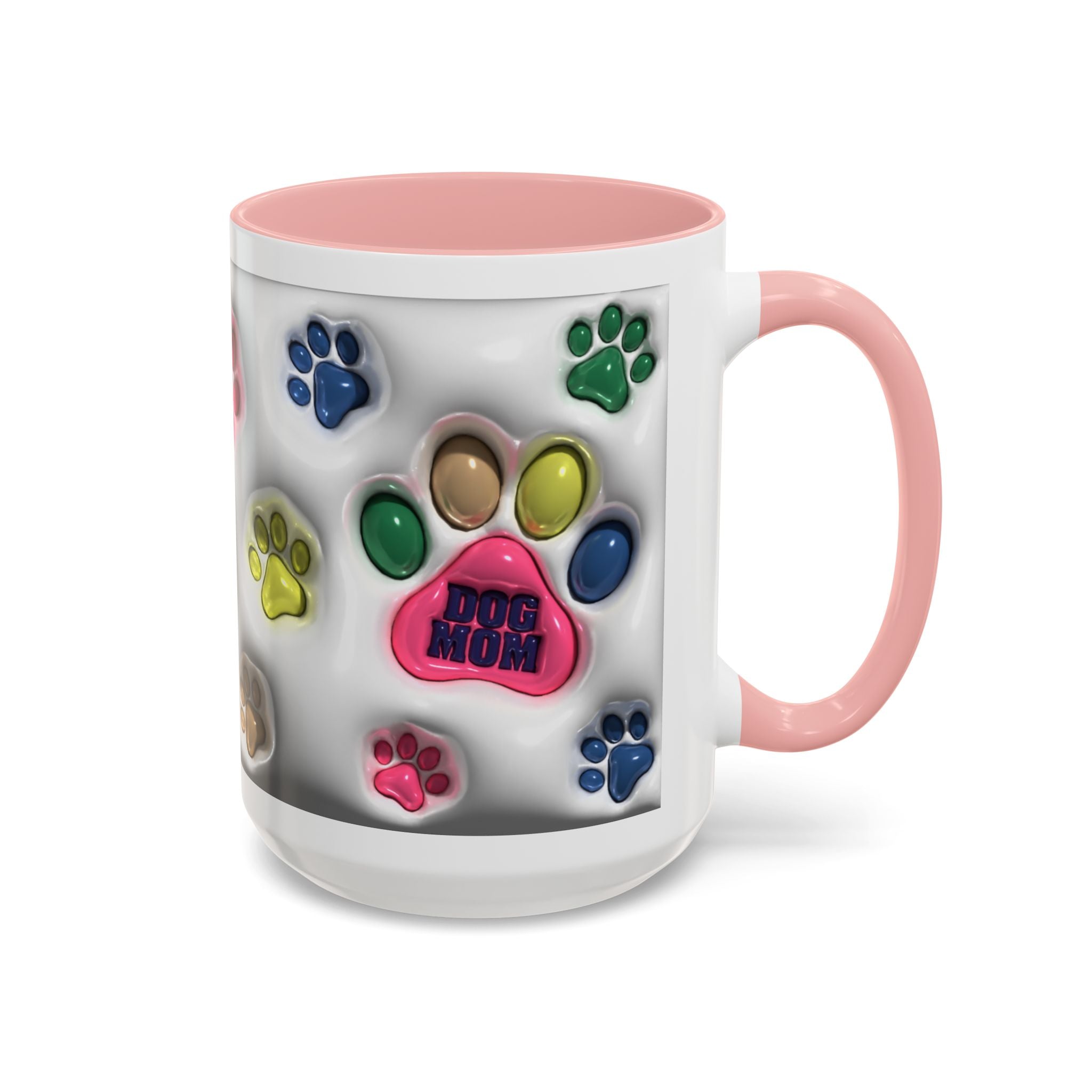 Colorful Paw Print Dog Mom Mug | Accent Coffee Mug
