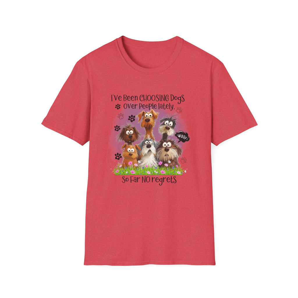 Choosing Dogs Over People T-Shirt | Cute Cartoon Dogs, Paw Print Design