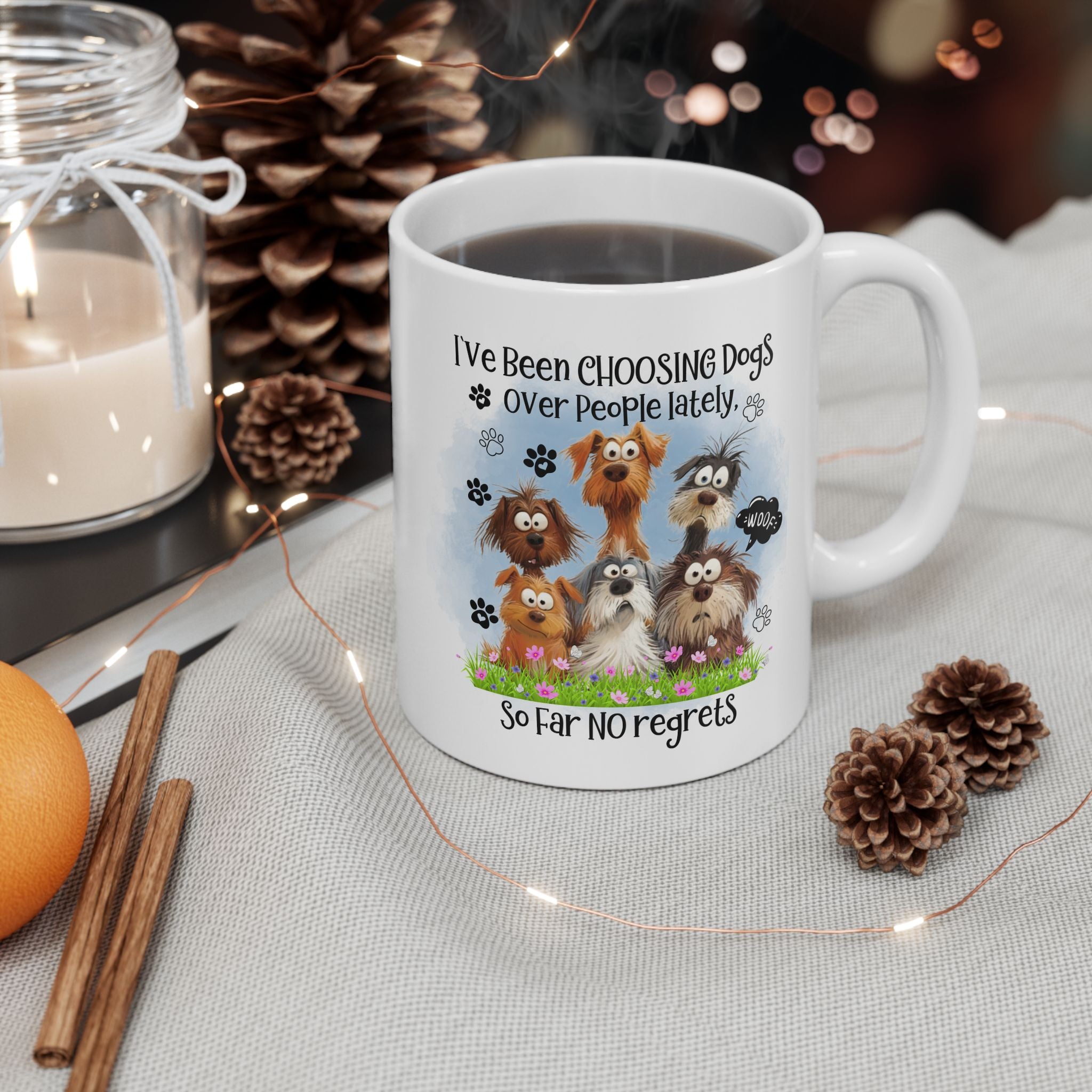 I've Been Owned by Dogs Mug | Cute Paw Print Dog Stack Ceramic Mug