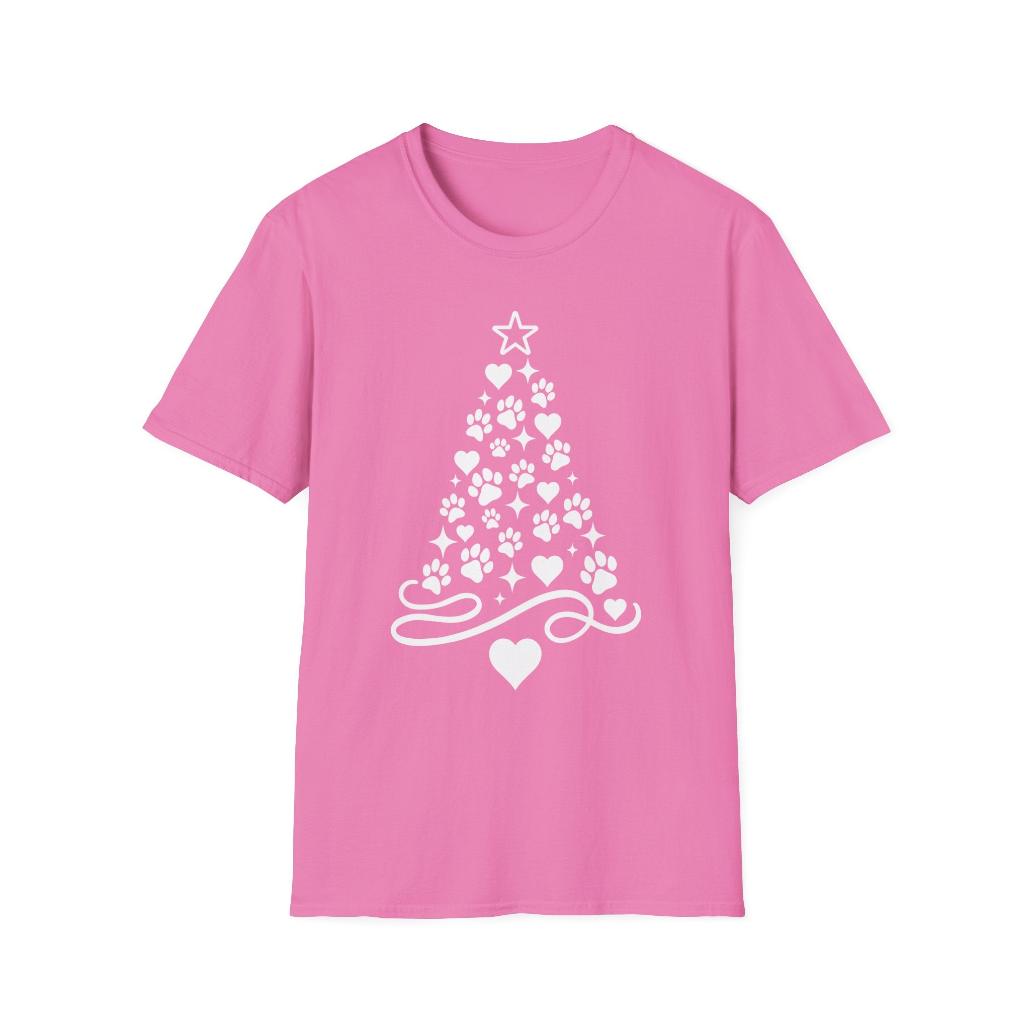 Paw Paw Print Christmas Tree T-Shirt | Dog Lover Holiday Tee