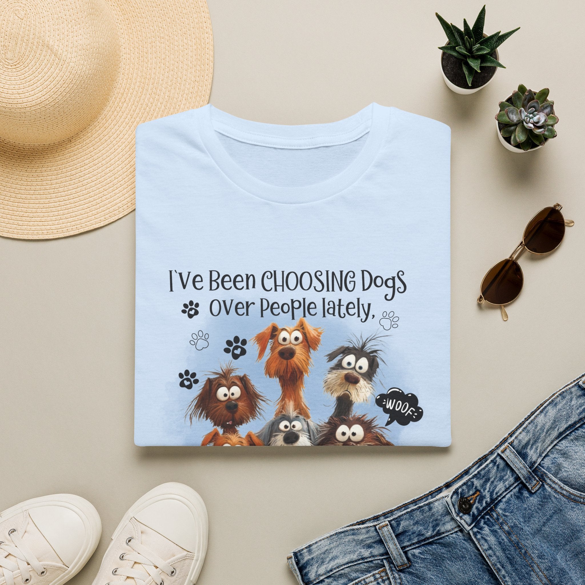Choosing Dogs Over People T-Shirt | Cute Cartoon Dogs, Paw Print Design