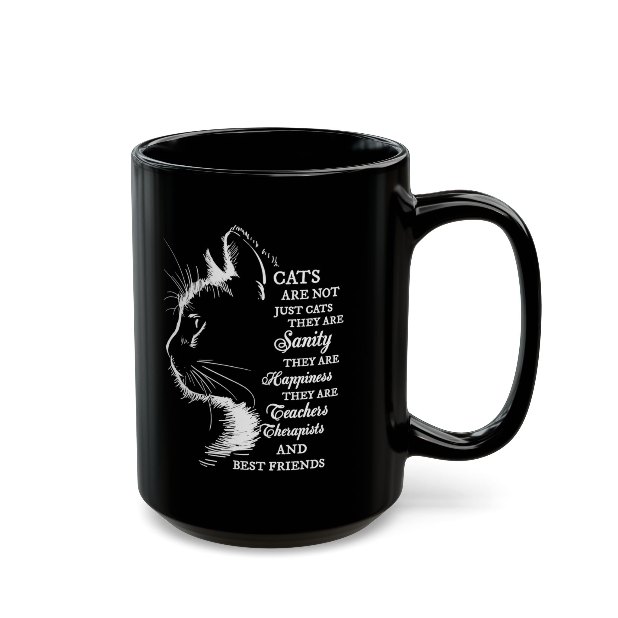 Cats Are Not Just Cats mug | Black Cat Silhouette, Cat Lovers Coffee Mug