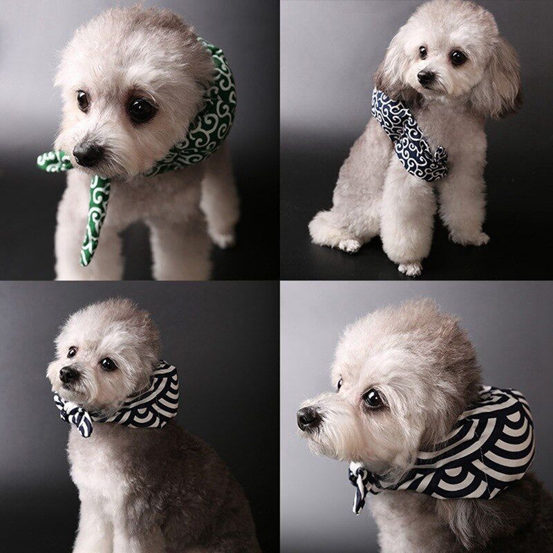 Novel Japanese Style Pet Cloth-wrappers Shaped Collar For Dogs Cats Cute Cotton Filled Scarf Dogs Grooming Accessories Decor