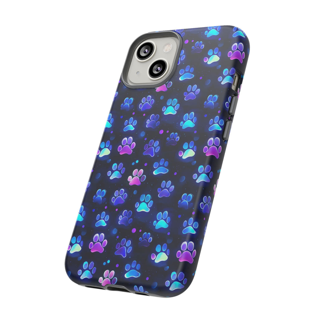 Neon Paw Print Phone Case | Tough Case