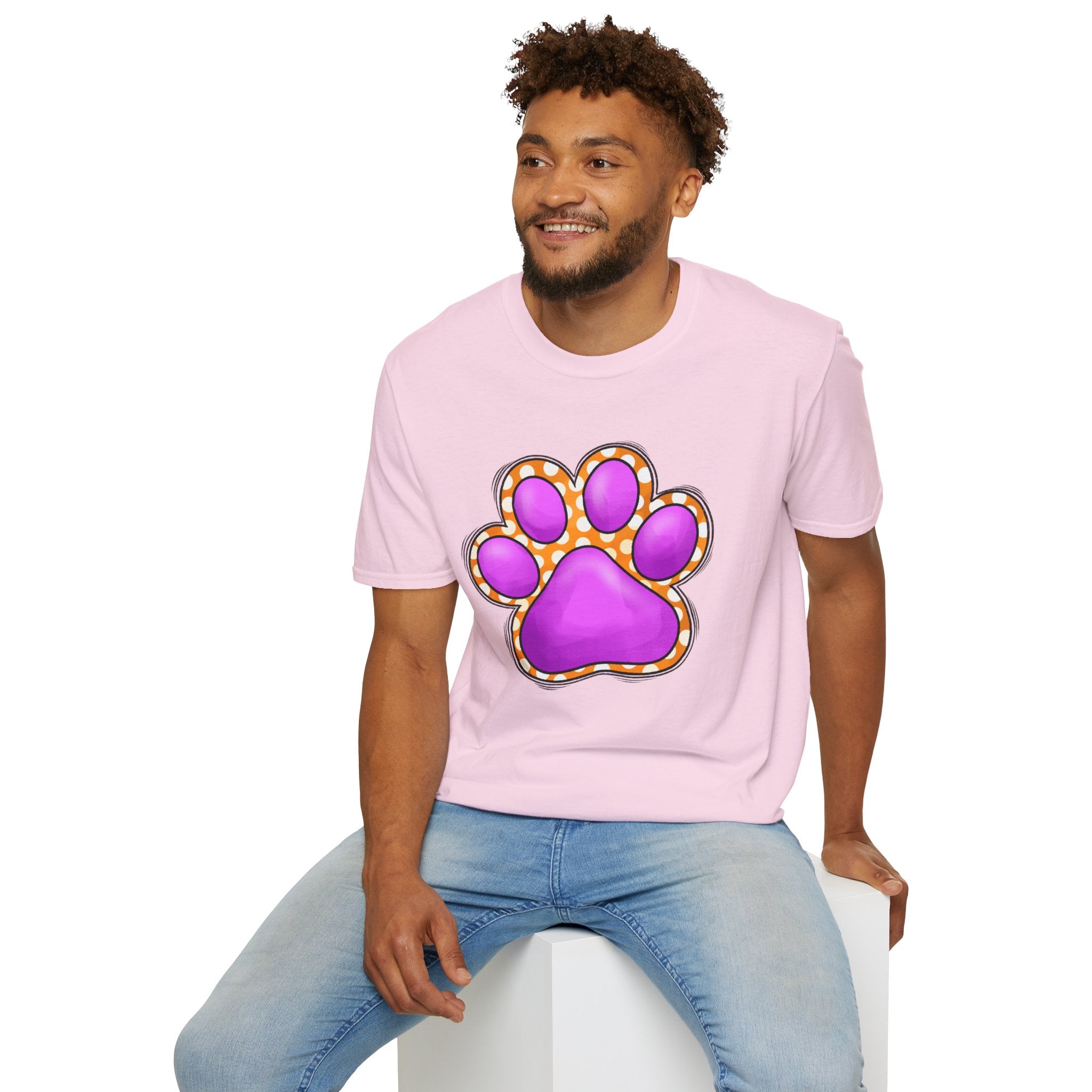 Pink Paw Print T-Shirt | Cute Animal Paw Graphic Tee