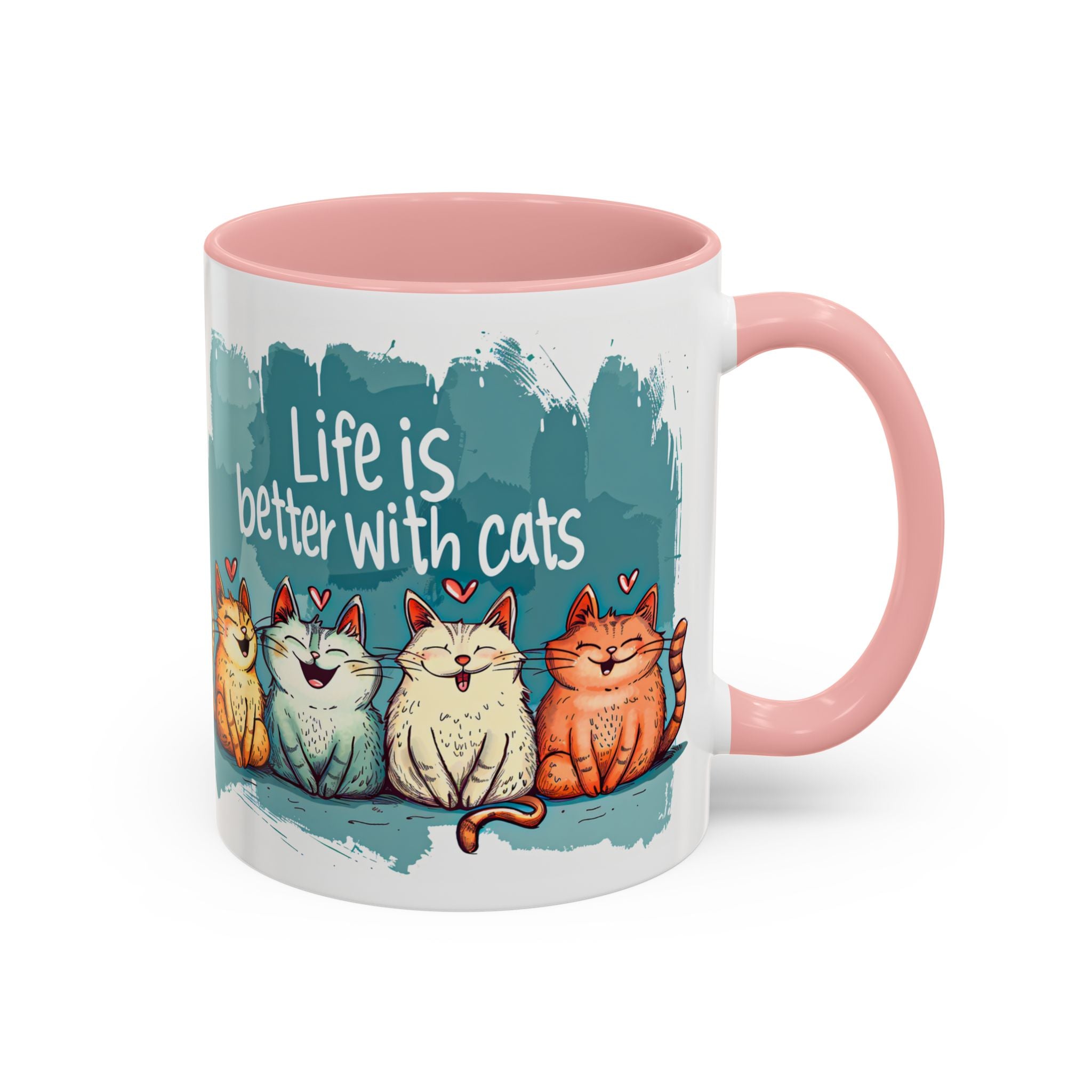 Life Is Better With Cats Coffee Mug | Accent Two-Tone Mug