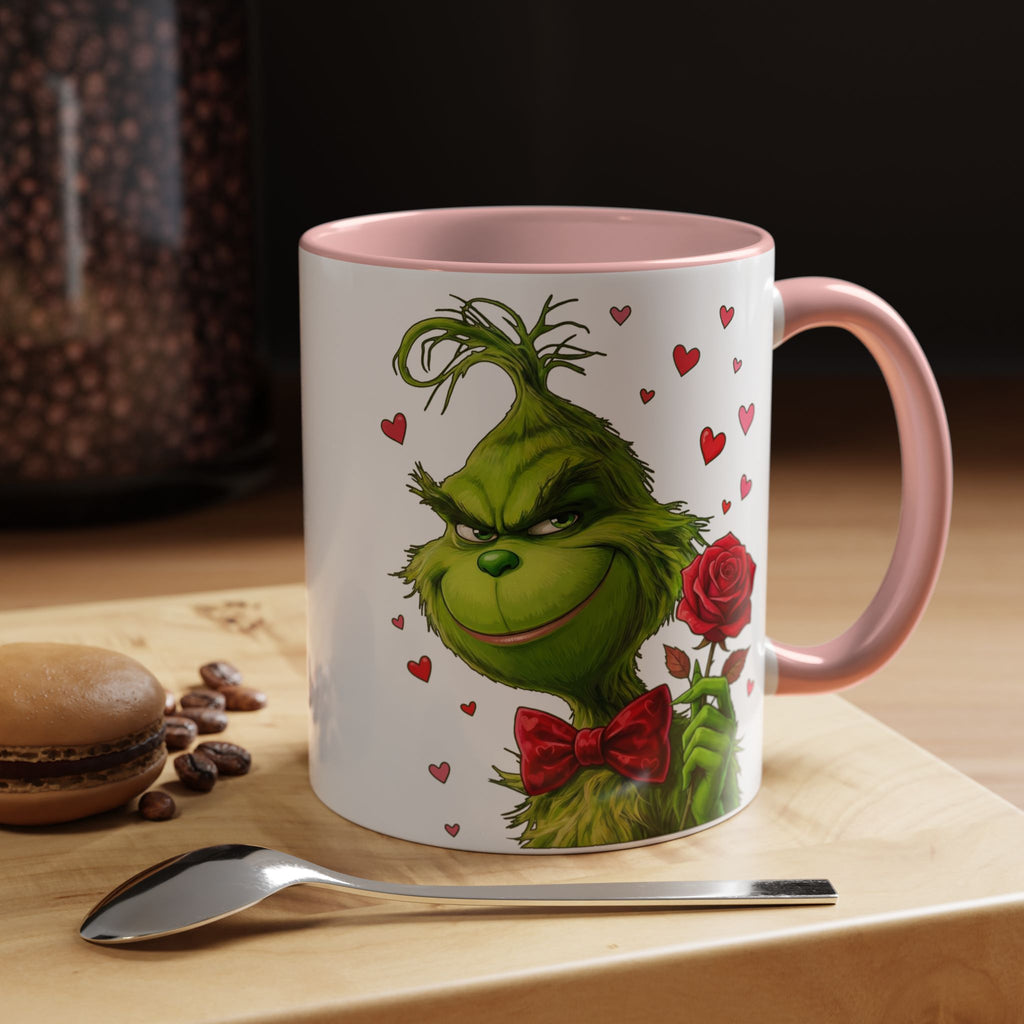 Grinch Holding Rose Mug | Accent Coffee Mug