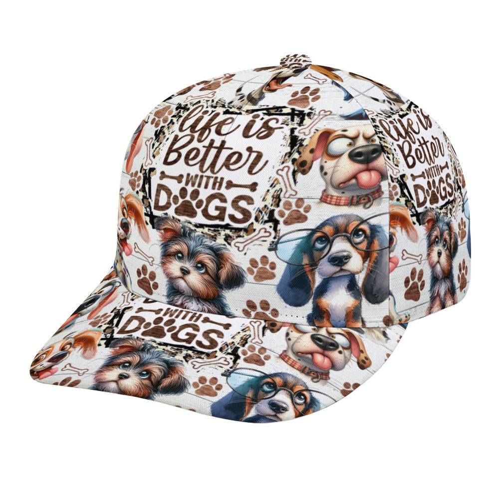 Life is Better with Dogs Baseball Cap #Dogs #Pets