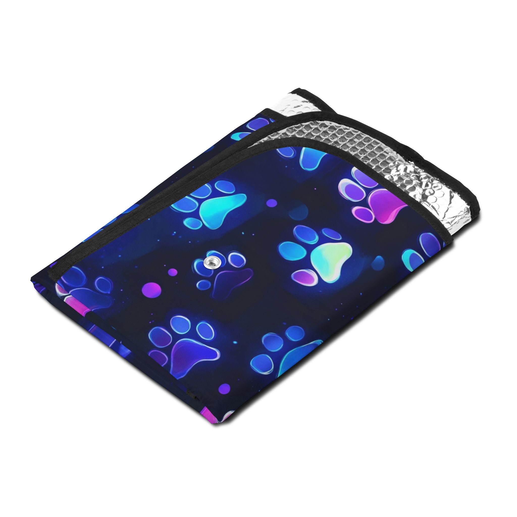 Neon Paw Print Car Sun Shade | Paw Pattern Sunshade