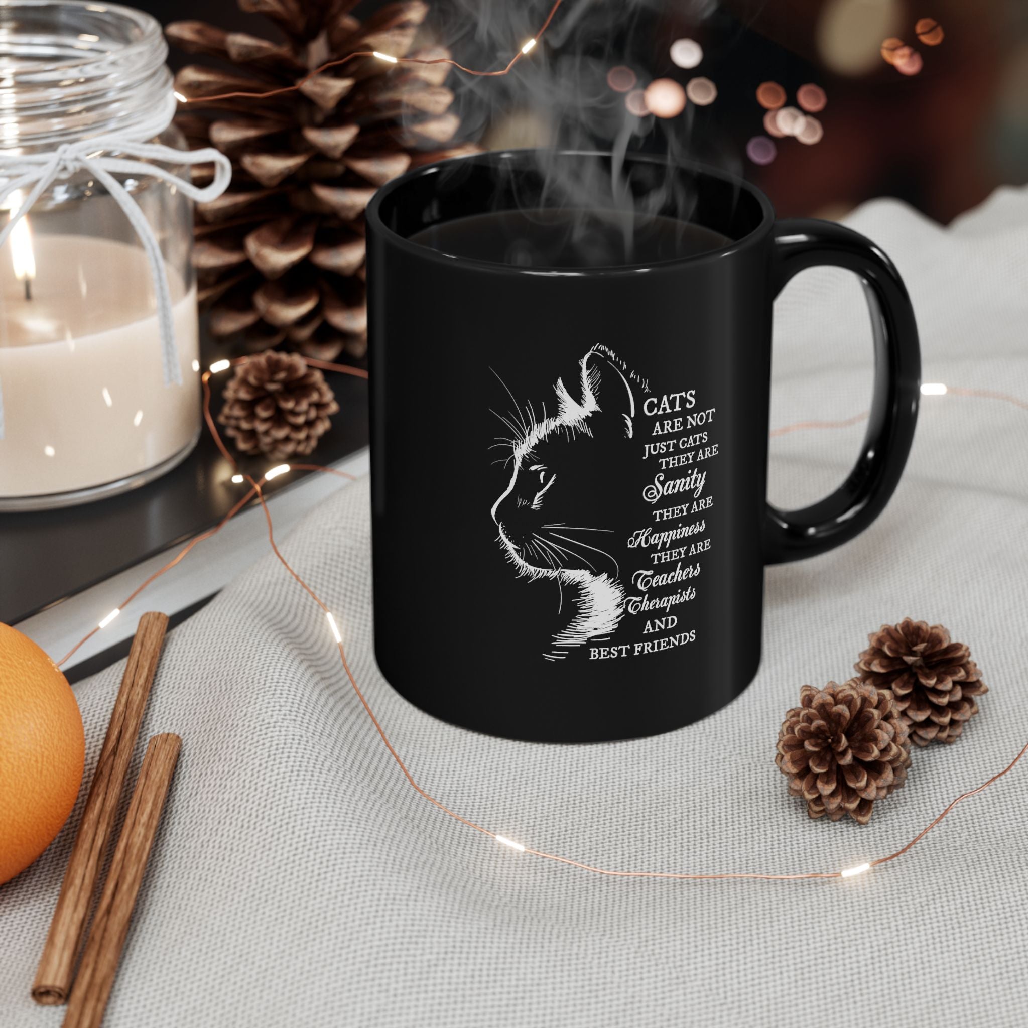 Cats Are Not Just Cats mug | Black Cat Silhouette, Cat Lovers Coffee Mug