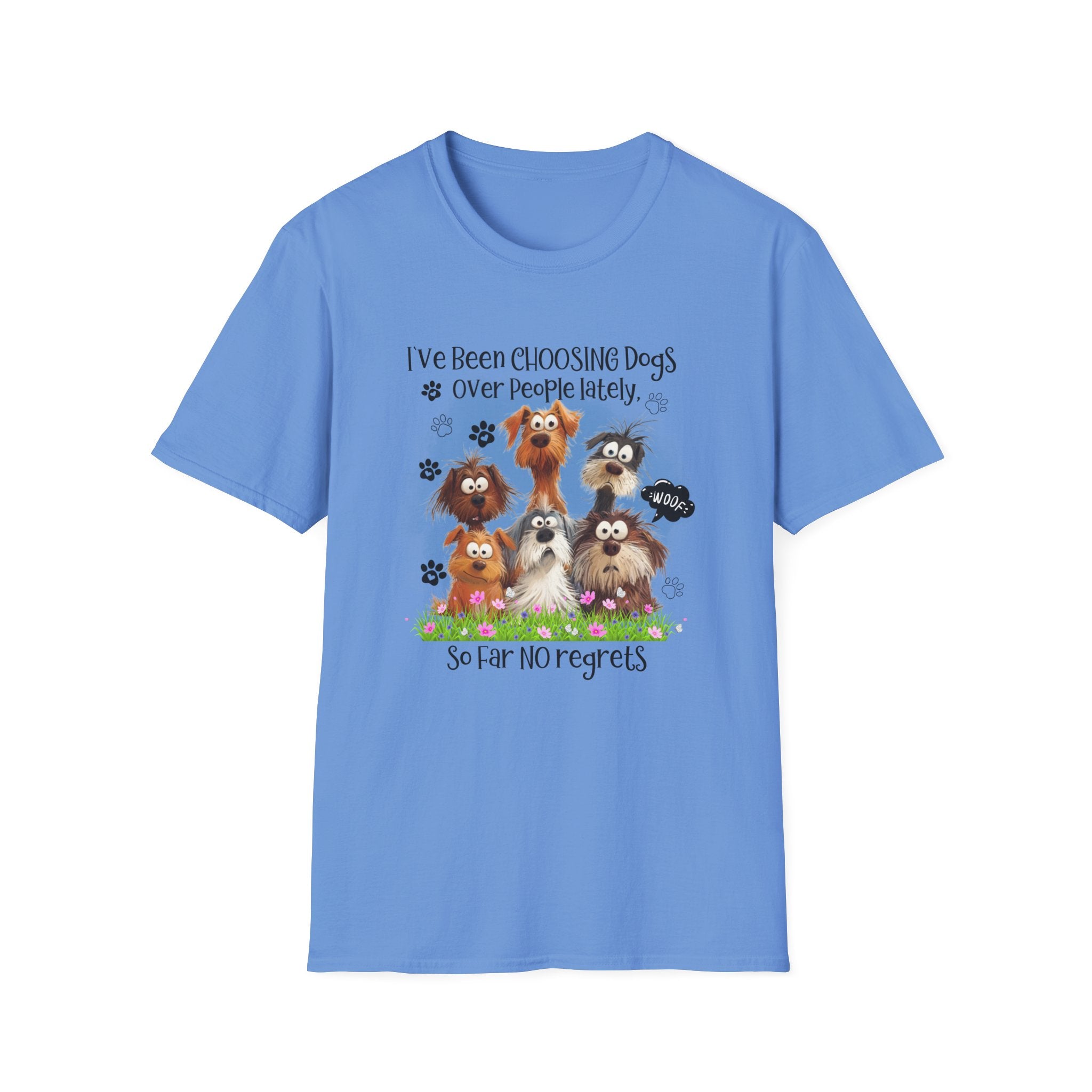 Choosing Dogs Over People T-Shirt | Cute Cartoon Dogs, Paw Print Design