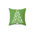 Paw Print Christmas Tree Pillow | Green Holiday Pet Decor