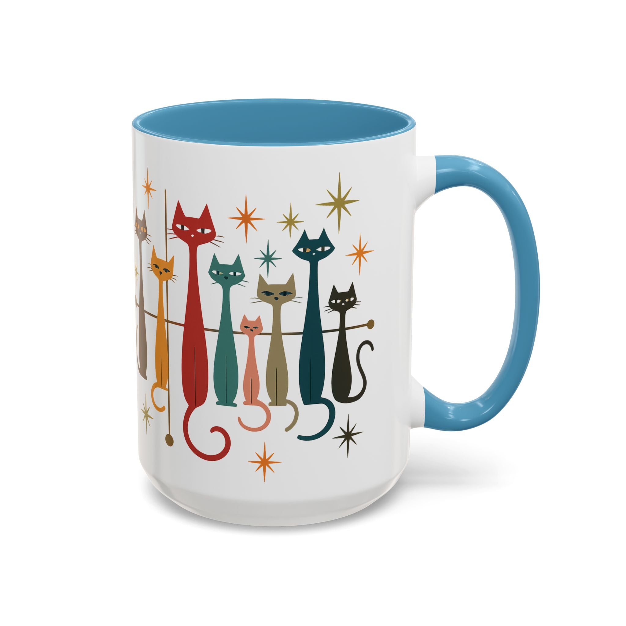 Retro Mid-Century Cats 1950s 1960s Accent Coffee Mug | 11oz 15oz