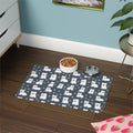 Westie Pattern Pet Food Mat 12x18 | White West Highland Terrier Paw Print Placemat