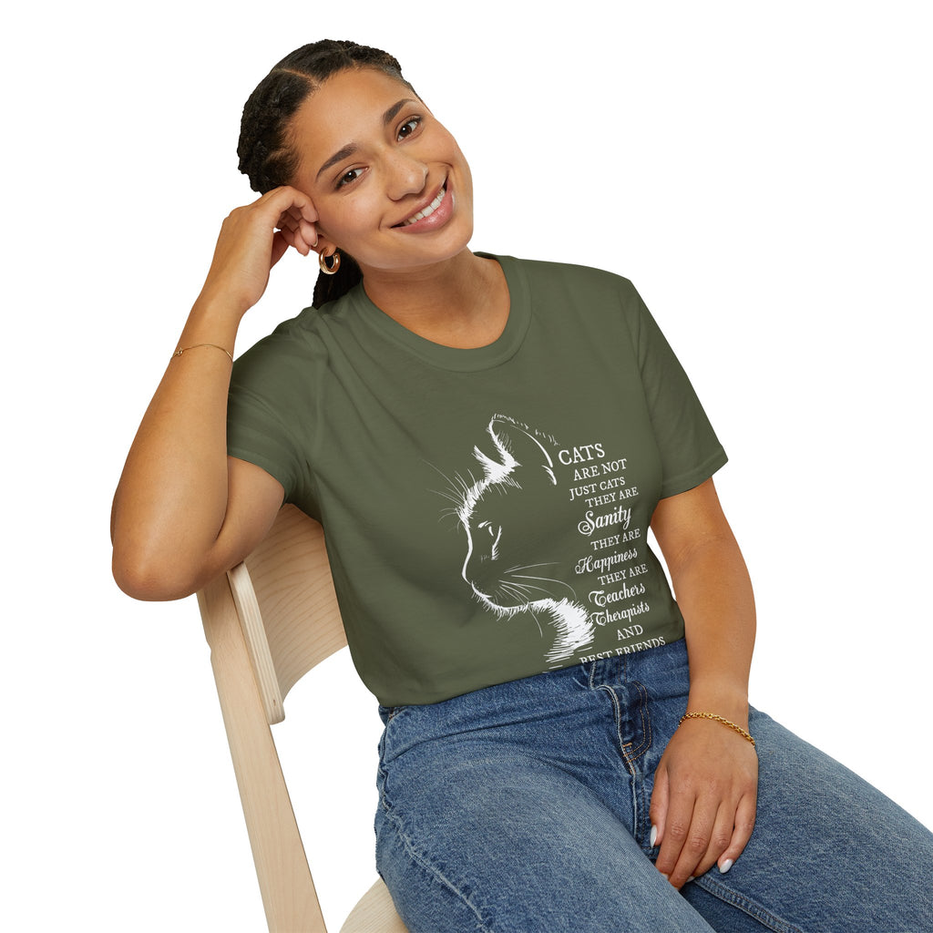Cat Silhouette Quote T-Shirt | Cat Lovers Tee, Feline Friendship Design