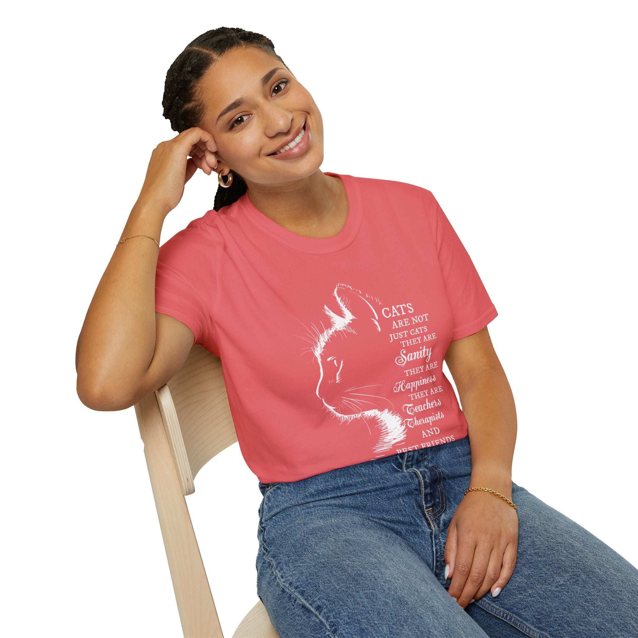 Cat Silhouette Quote T-Shirt | Cat Lovers Tee, Feline Friendship Design