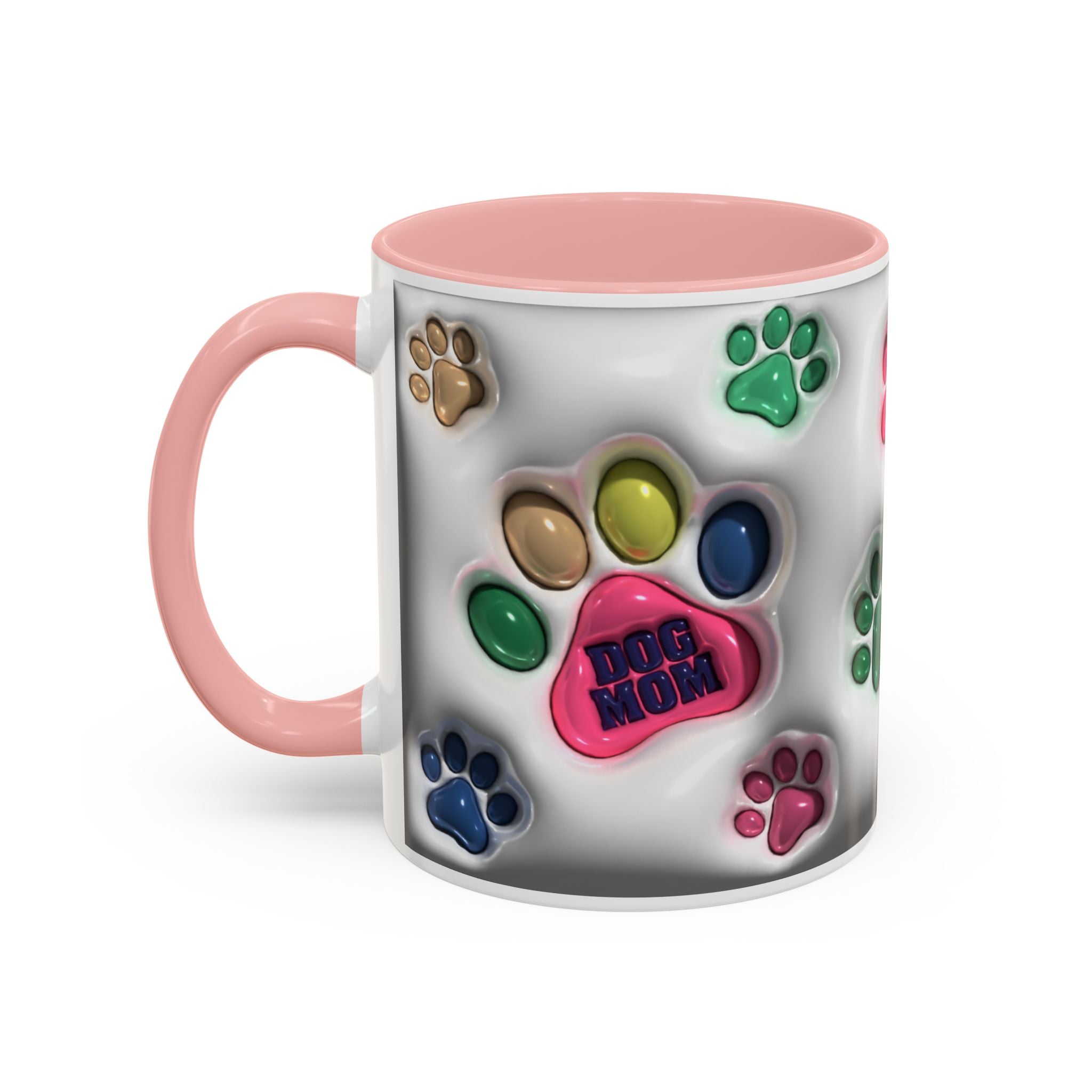 Colorful Paw Print Dog Mom Mug | Accent Coffee Mug
