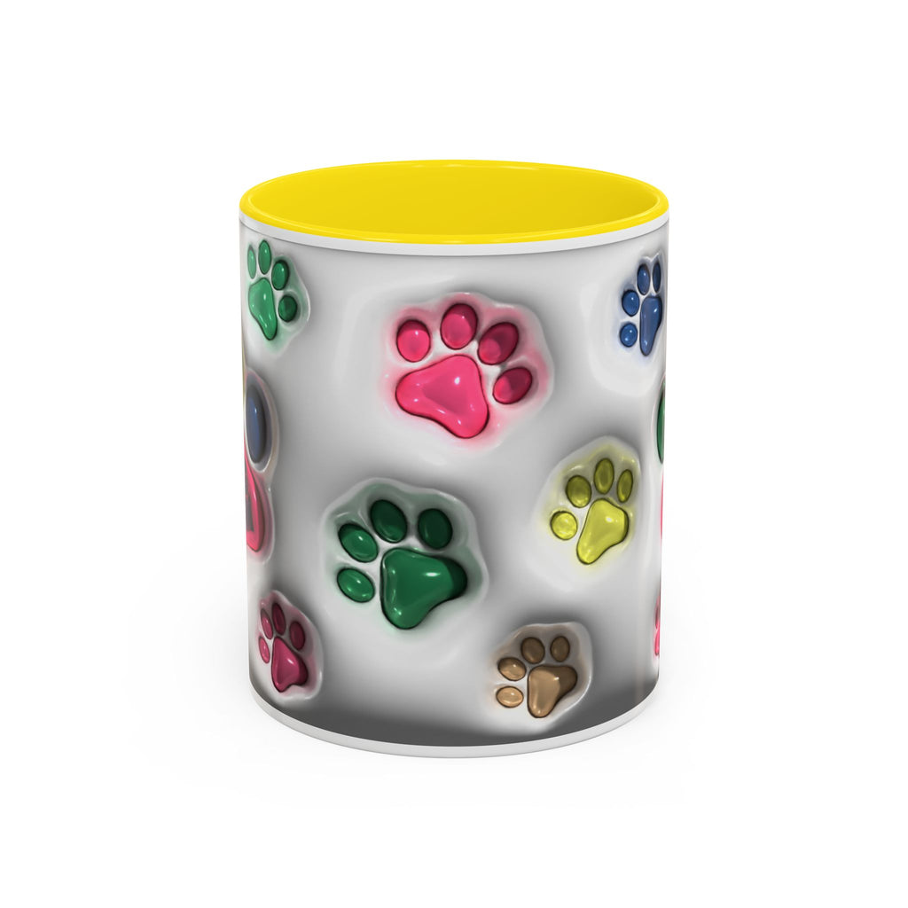 Colorful Paw Print Dog Mom Mug | Accent Coffee Mug