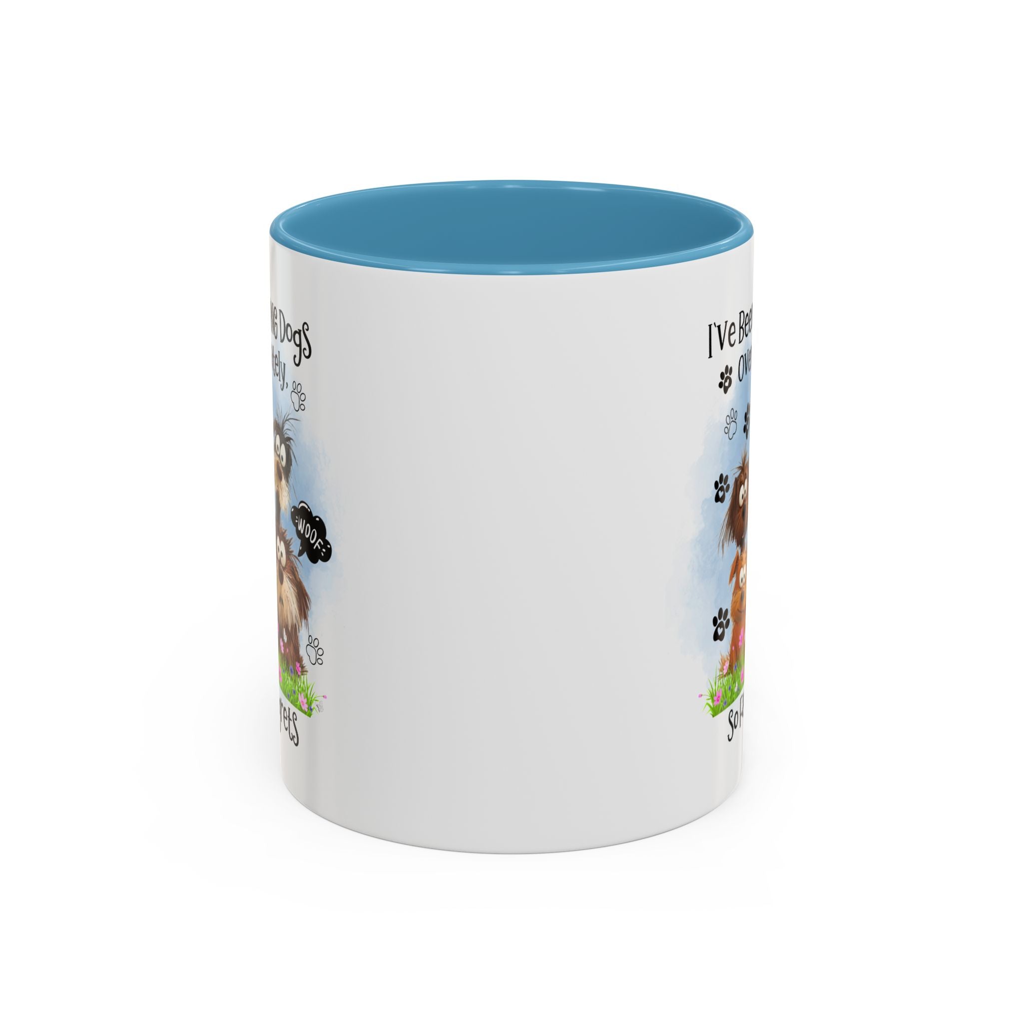 Choosing Dogs Over People Mug | Funny Cute Cartoon Dogs, 11oz 15oz Accent Coffee Mug