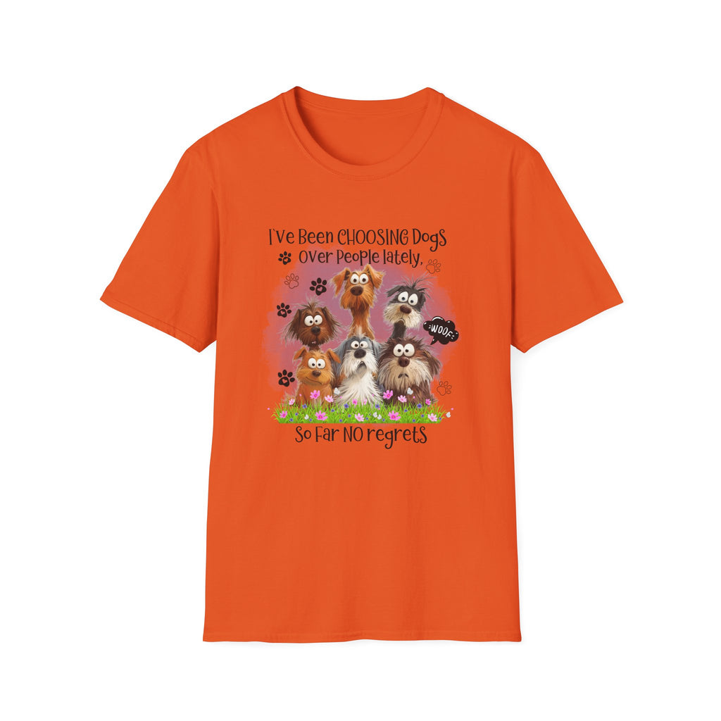 Choosing Dogs Over People T-Shirt | Cute Cartoon Dogs, Paw Print Design