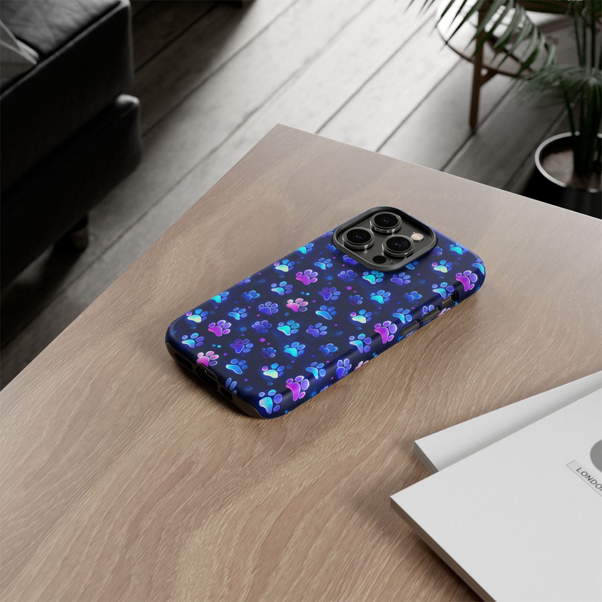 Neon Paw Print Phone Case | Tough Case