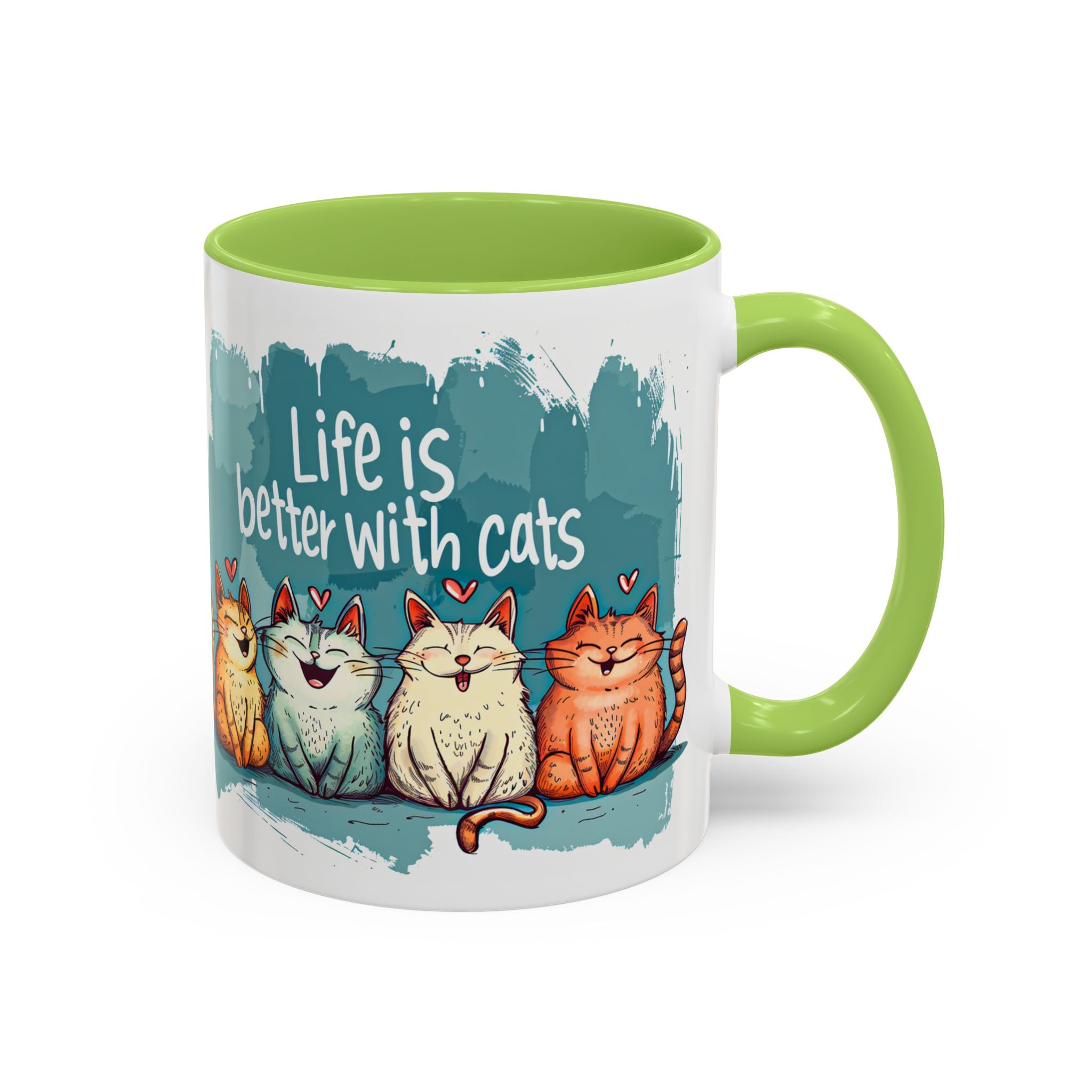 Life Is Better With Cats Coffee Mug | Accent Two-Tone Mug