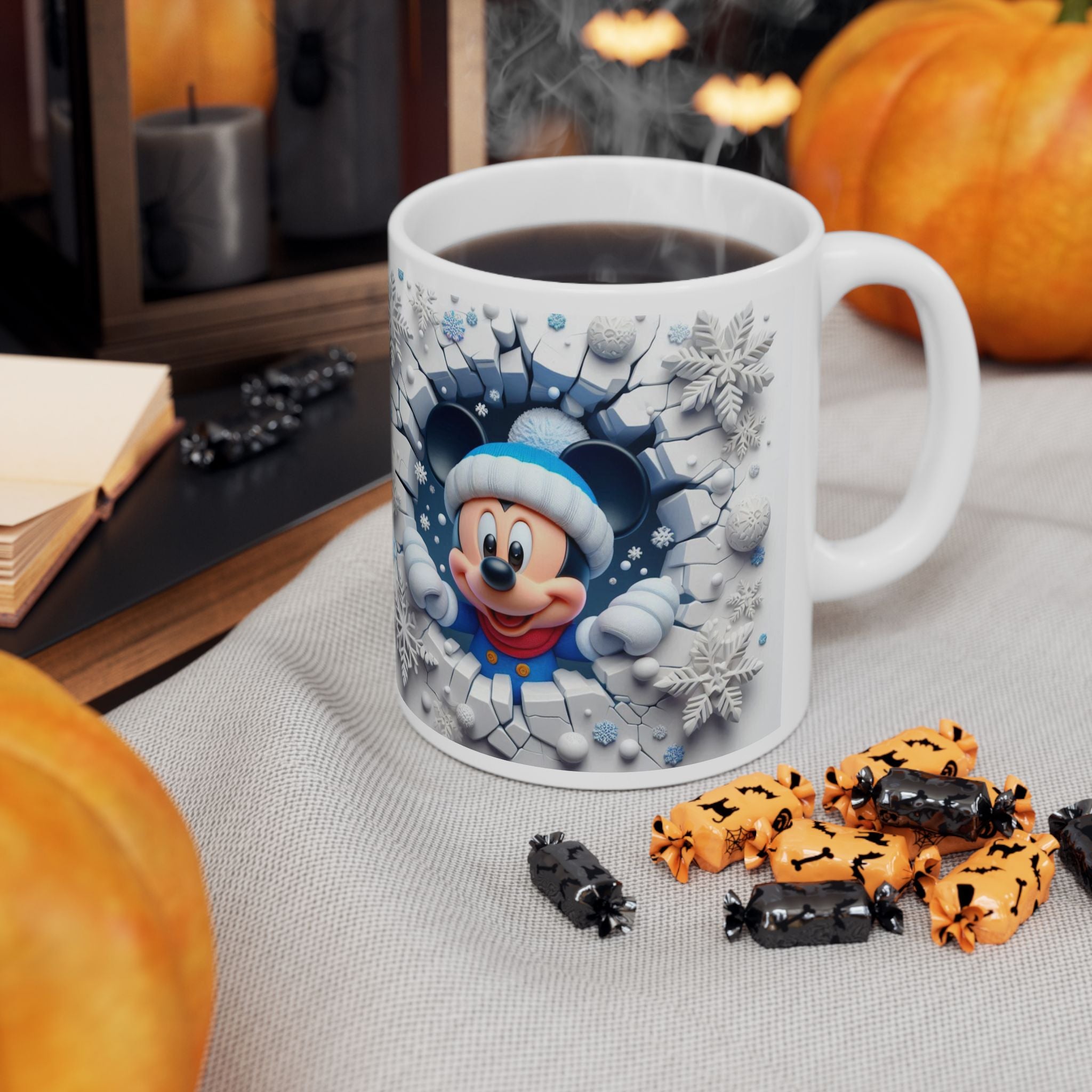 Snowflake Mouse Holiday Mug | Winter Mickee-Inspired Ceramic Mug