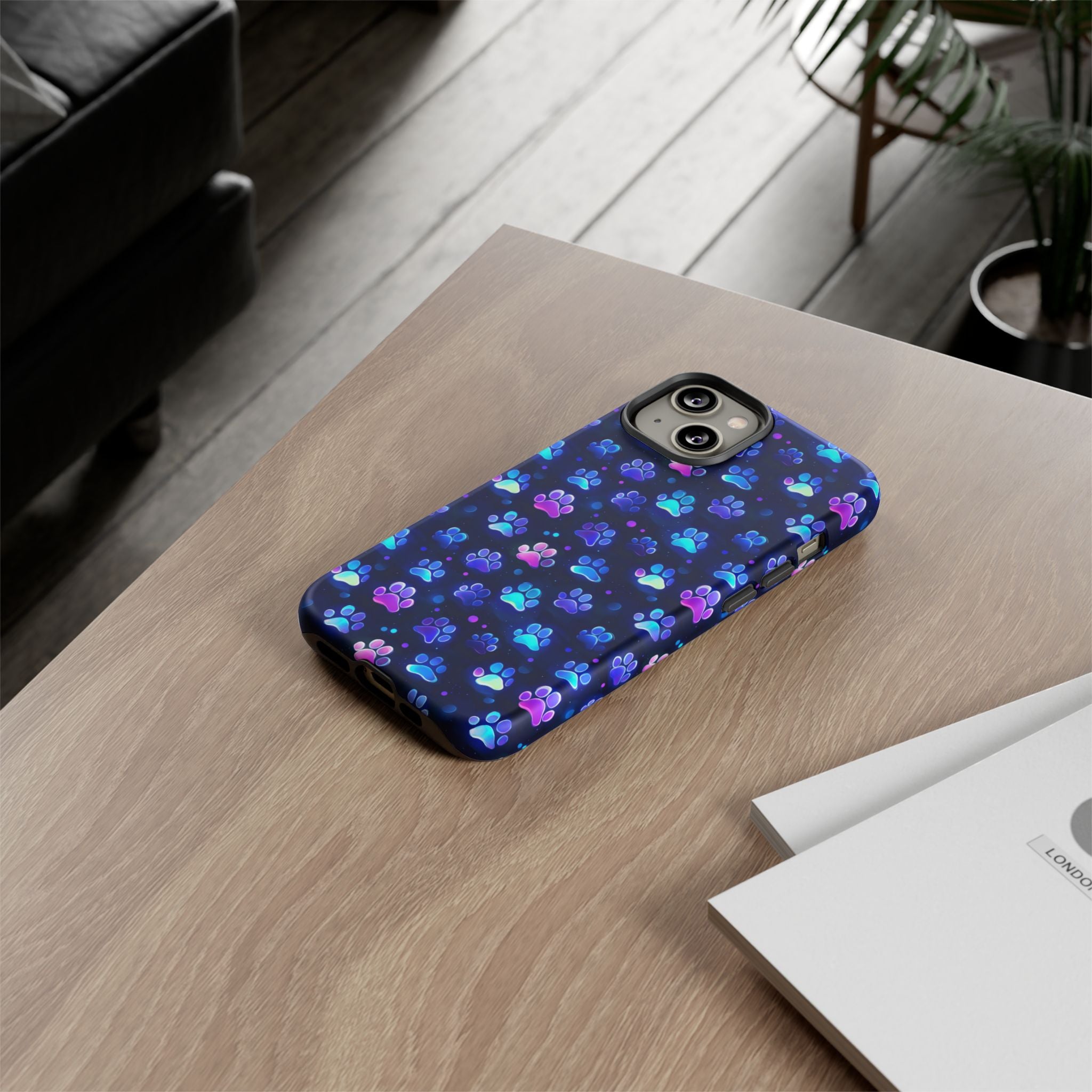 Neon Paw Print Phone Case | Tough Case
