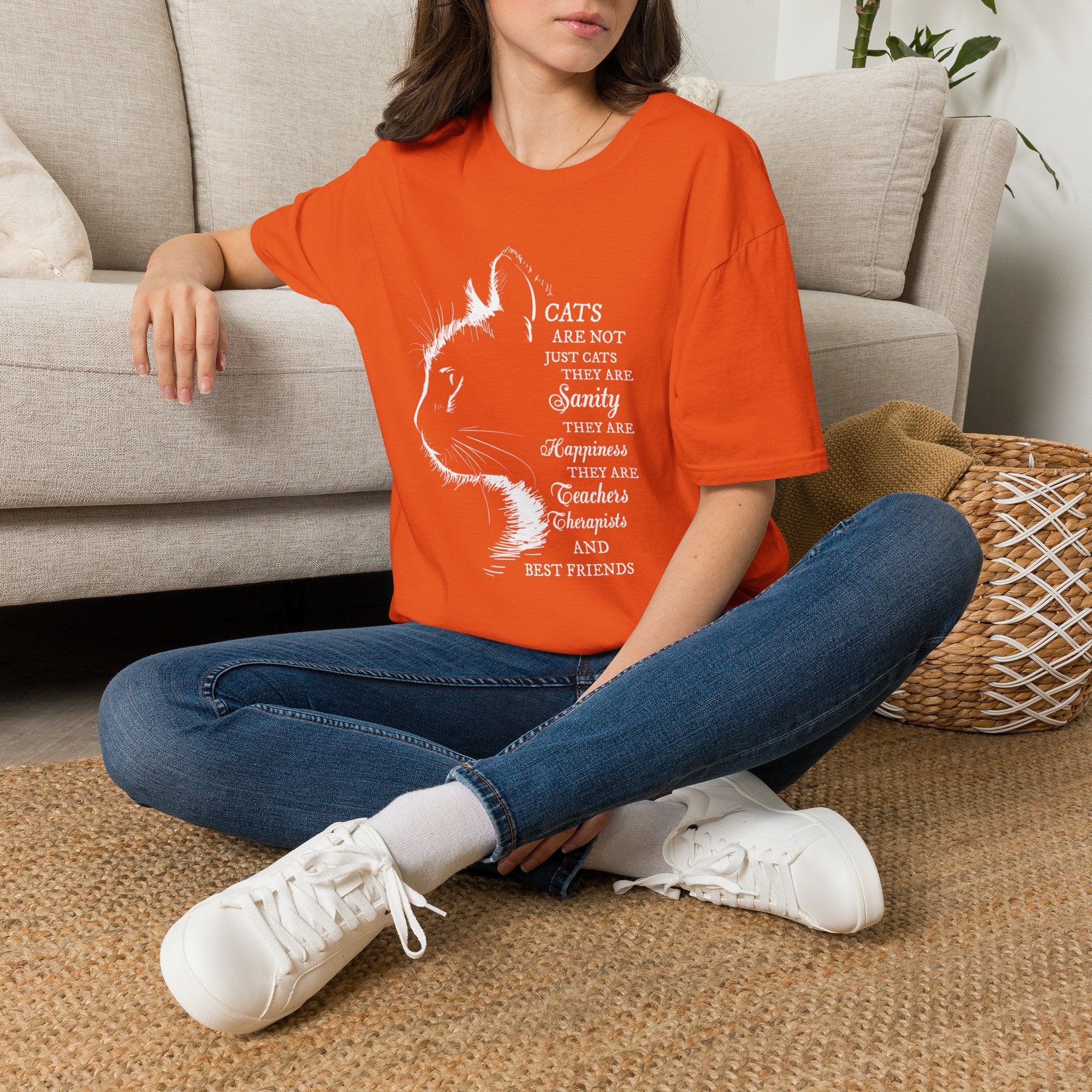 Cat Silhouette Quote T-Shirt | Cat Lovers Tee, Feline Friendship Design