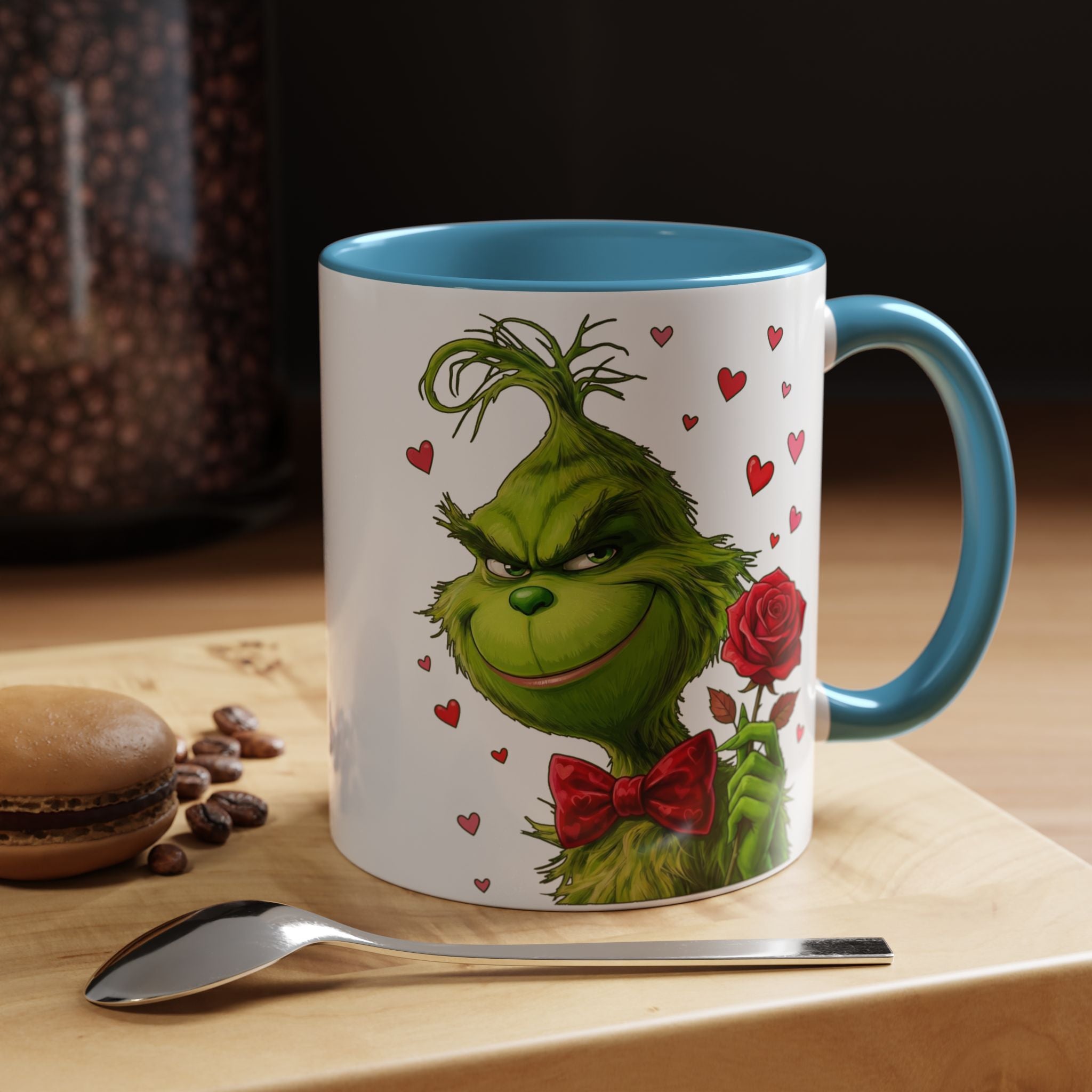 Grinch Holding Rose Mug | Accent Coffee Mug