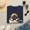 Puppy in Coffee Cup I Need Coffee T-Shirt | Cute Pug Coffee Tee
