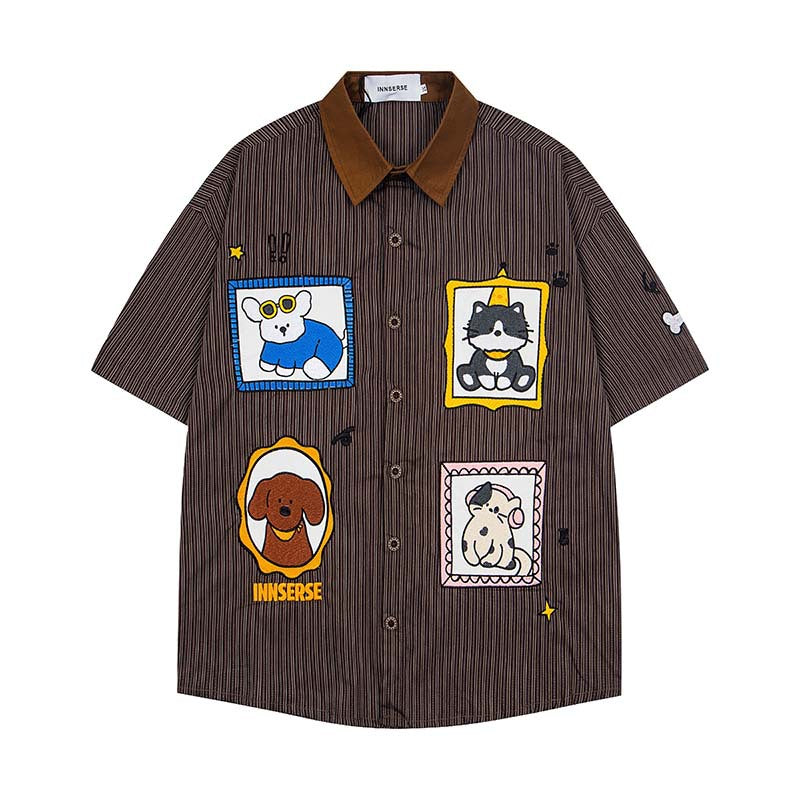 Embroidery short sleeved shirt for cats and dogs