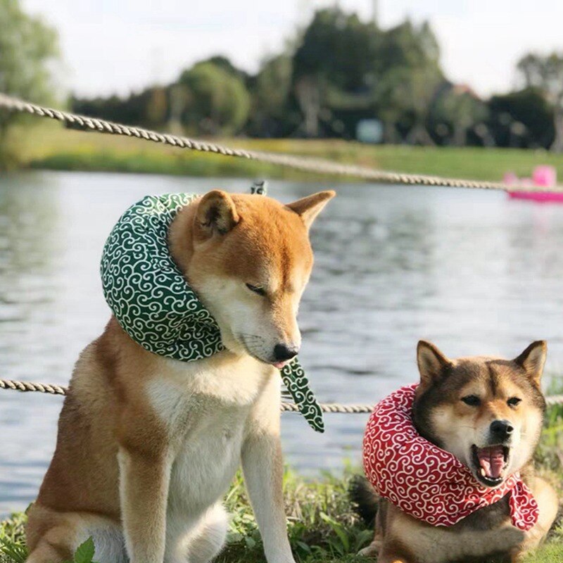 Novel Japanese Style Pet Cloth-wrappers Shaped Collar For Dogs Cats Cute Cotton Filled Scarf Dogs Grooming Accessories Decor