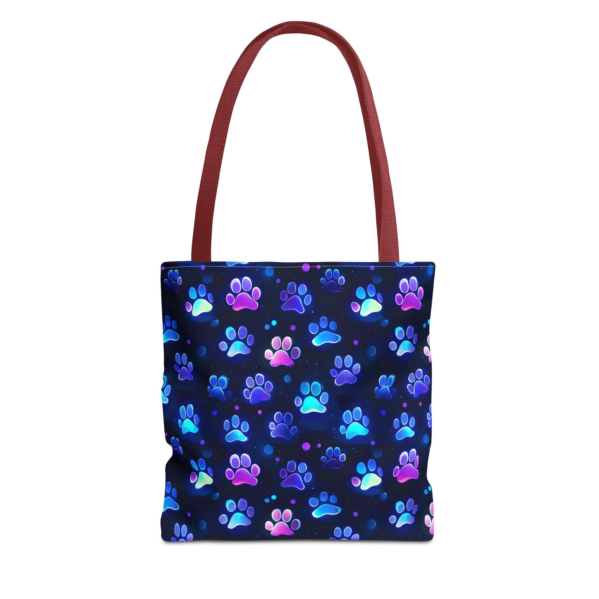Neon Paw Print Tote | Colorful Cat Dog Paw Pattern All Over Print