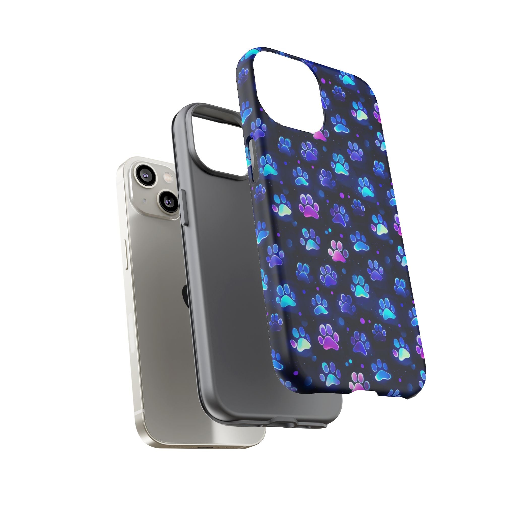 Neon Paw Print Phone Case | Tough Case