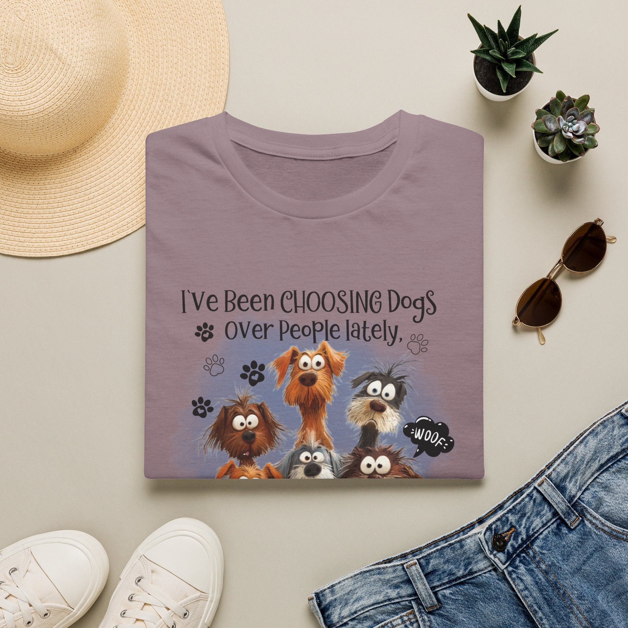 Choosing Dogs Over People T-Shirt | Cute Cartoon Dogs, Paw Print Design