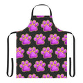 Purple Paw Print Apron | Pet Lover Kitchen Apron, Colorful Paw Pattern