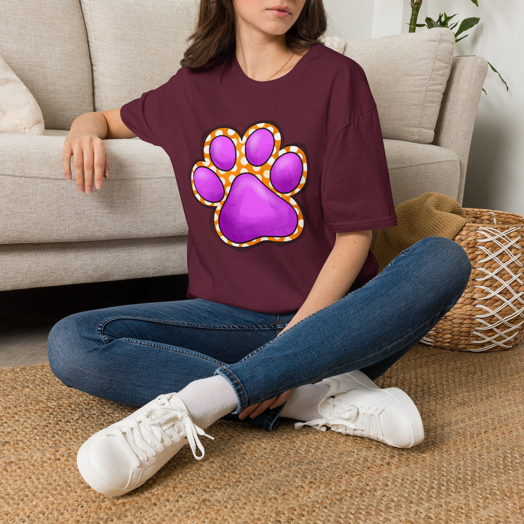 Pink Paw Print T-Shirt | Cute Animal Paw Graphic Tee