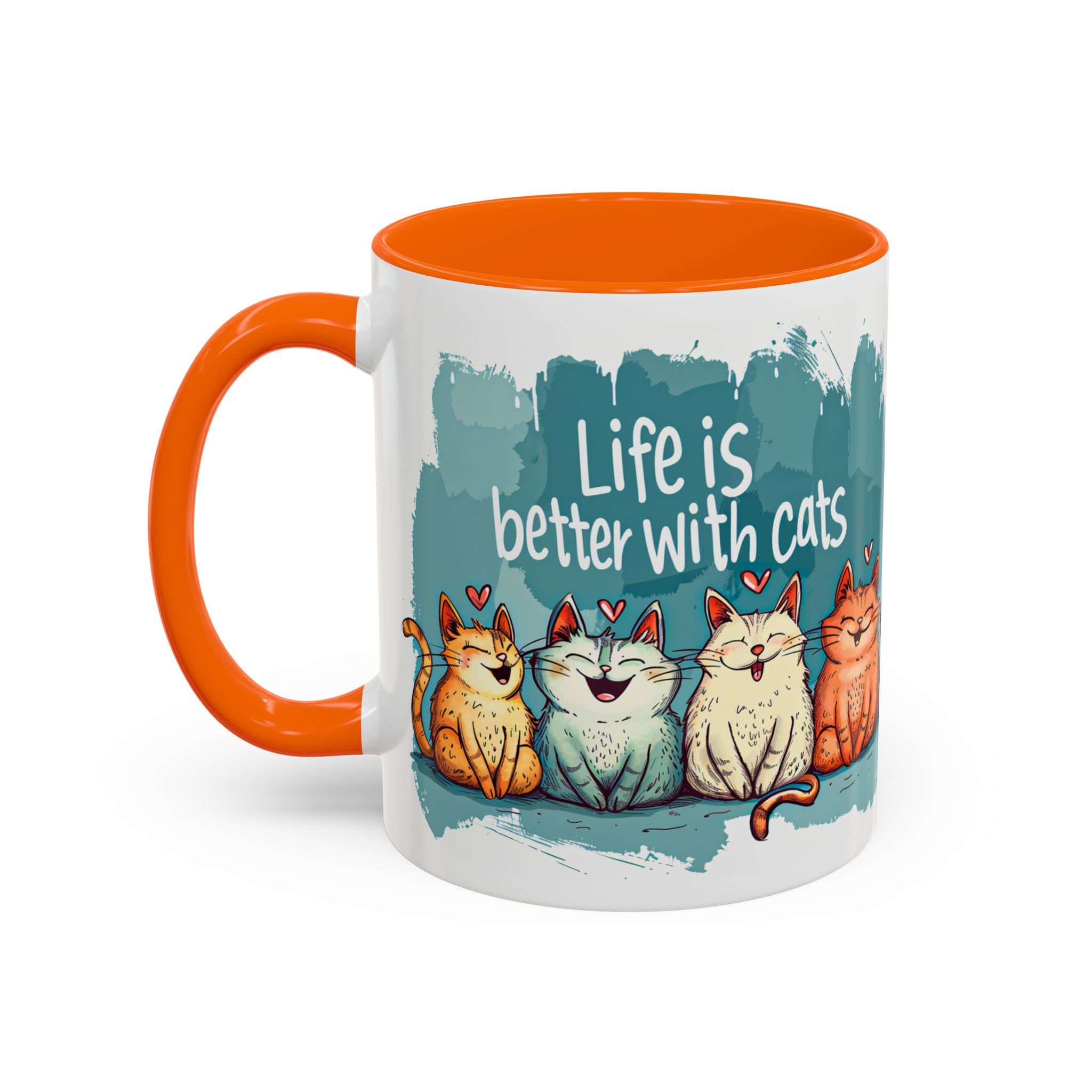 Life Is Better With Cats Coffee Mug | Accent Two-Tone Mug