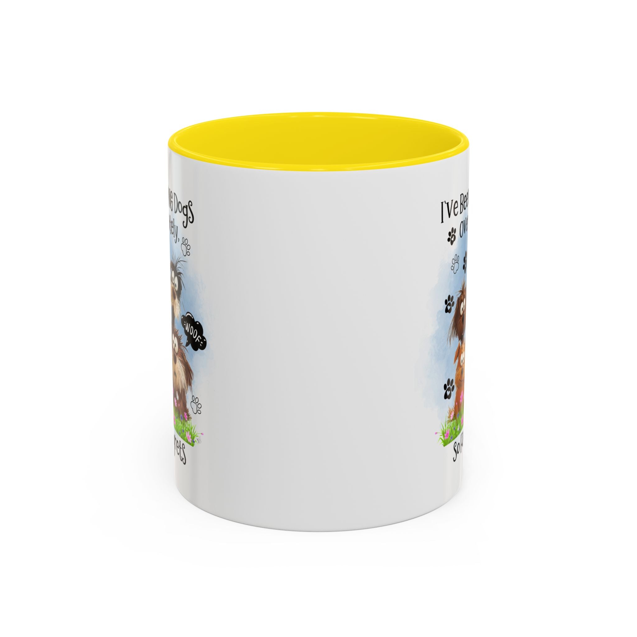 Choosing Dogs Over People Mug | Funny Cute Cartoon Dogs, 11oz 15oz Accent Coffee Mug