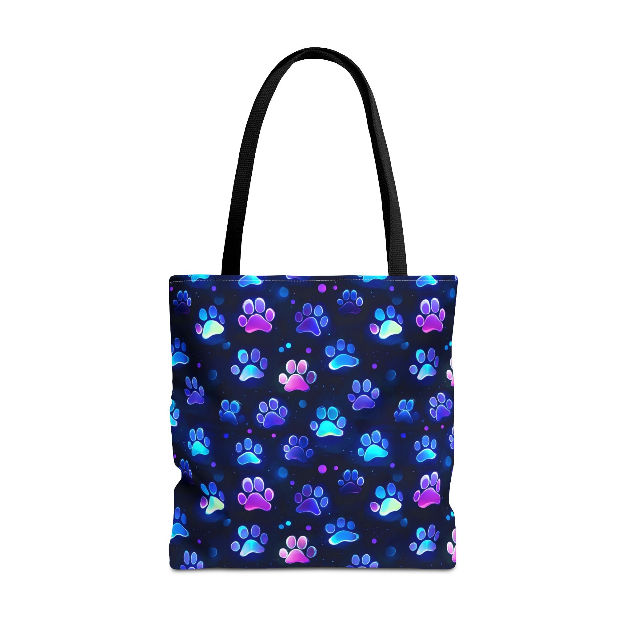 Neon Paw Print Tote | Colorful Cat Dog Paw Pattern All Over Print