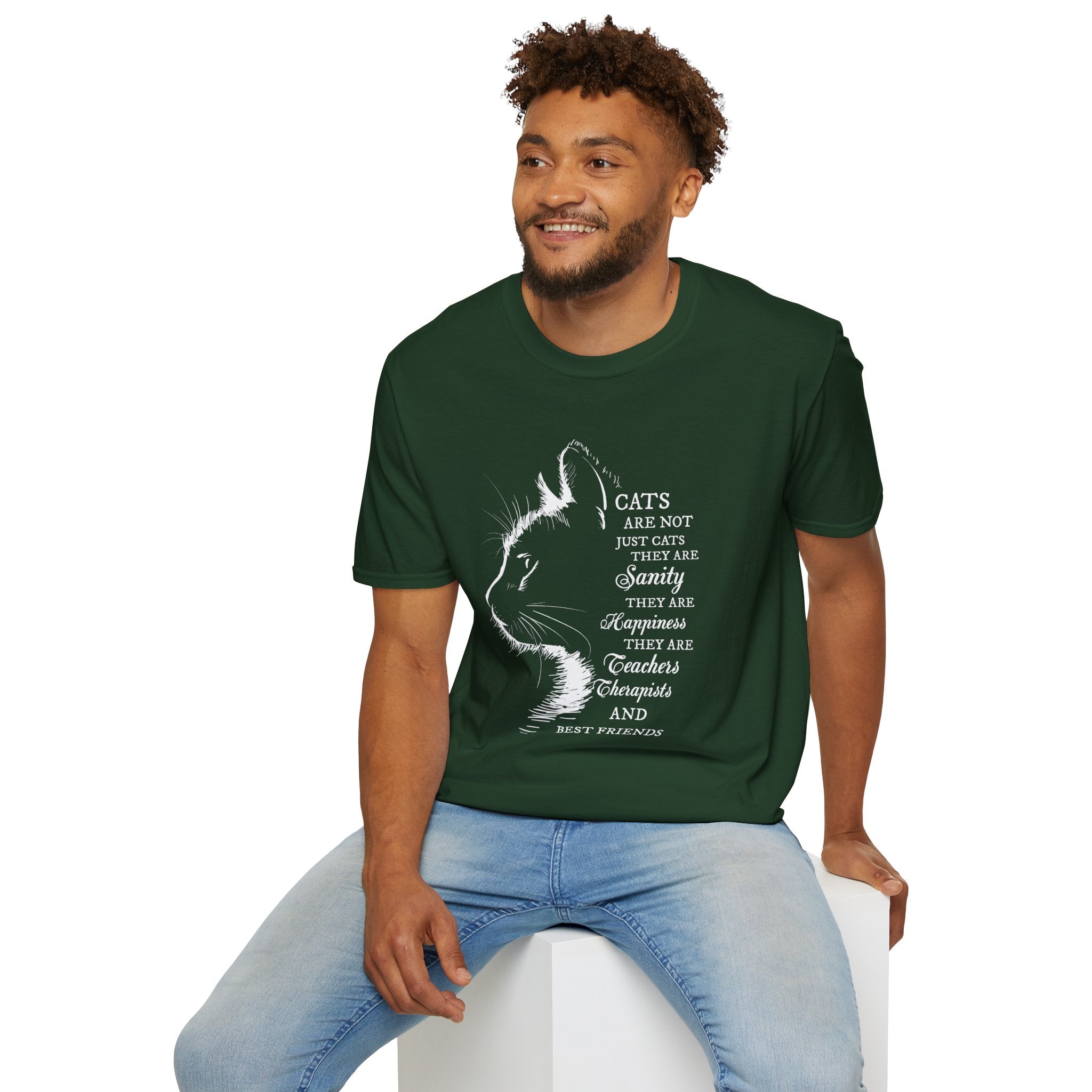 Cat Silhouette Quote T-Shirt | Cat Lovers Tee, Feline Friendship Design
