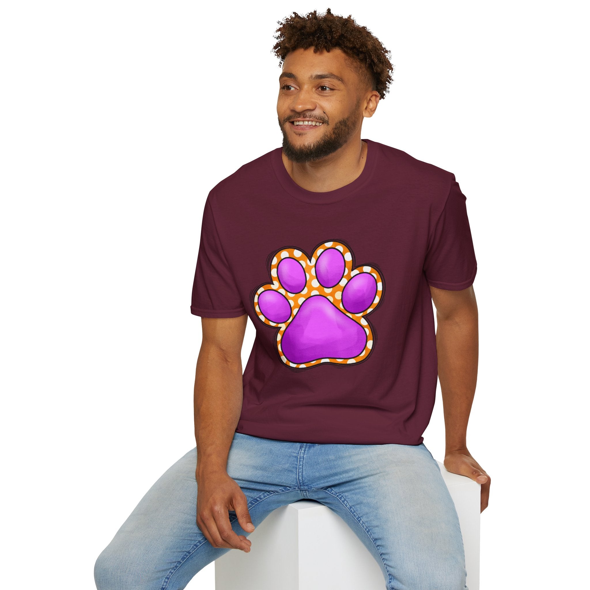 Pink Paw Print T-Shirt | Cute Animal Paw Graphic Tee