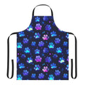 Neon Paw Prints Apron | Colorful Cat Dog Paws Pattern