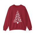 Paw Paw Print Christmas Tree Sweatshirt | Pet Lover Holiday Crewneck