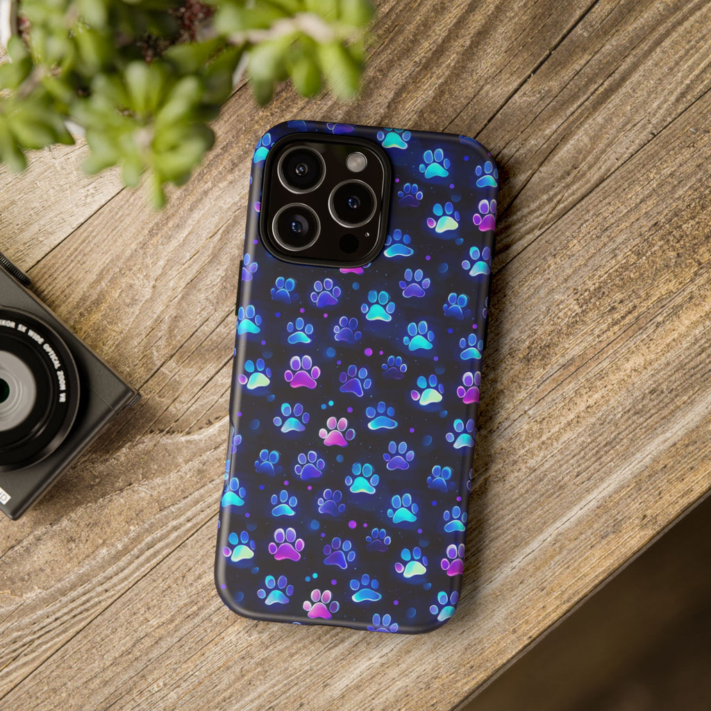 Neon Paw Print Phone Case | Tough Case