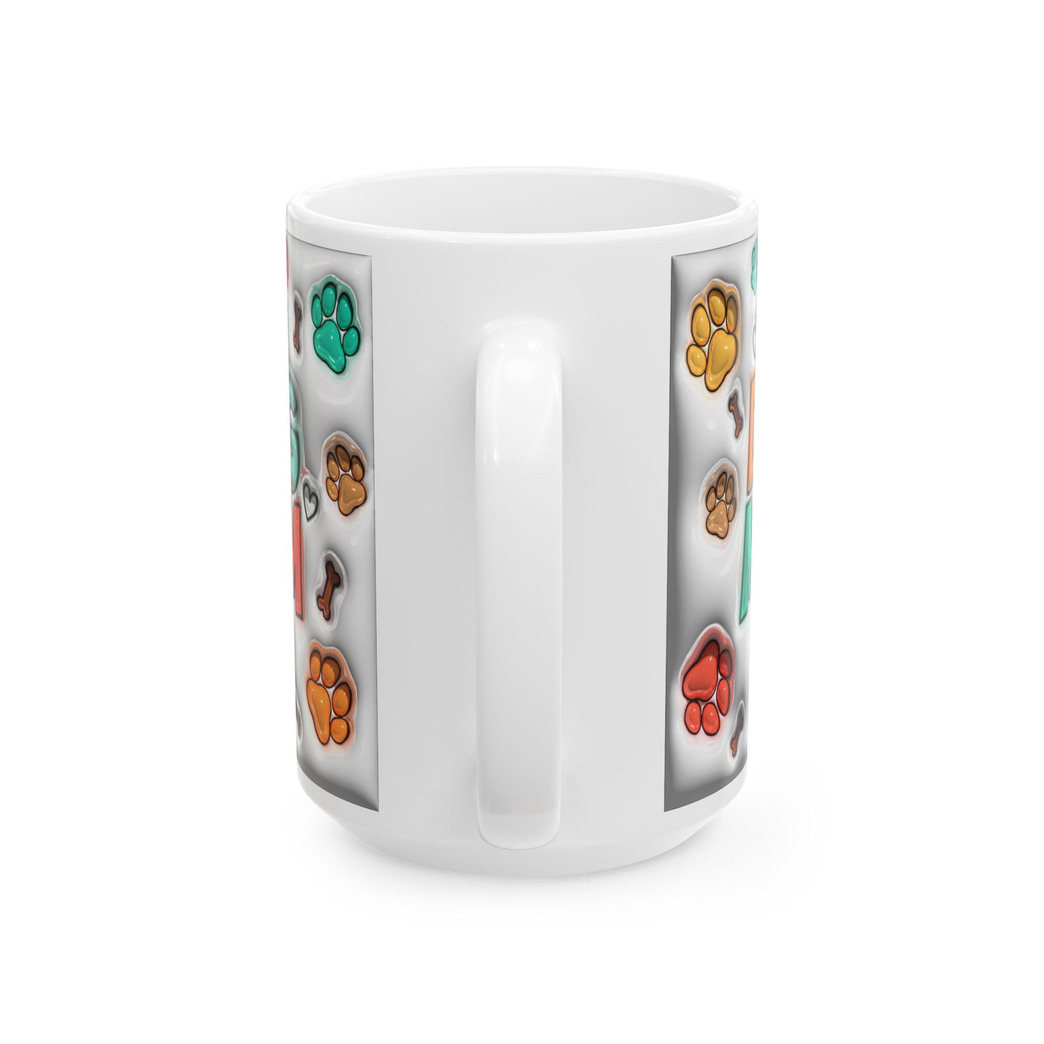 Best Dog Mom mug | Paw Print Pattern Ceramic Mug, 11oz or 15oz