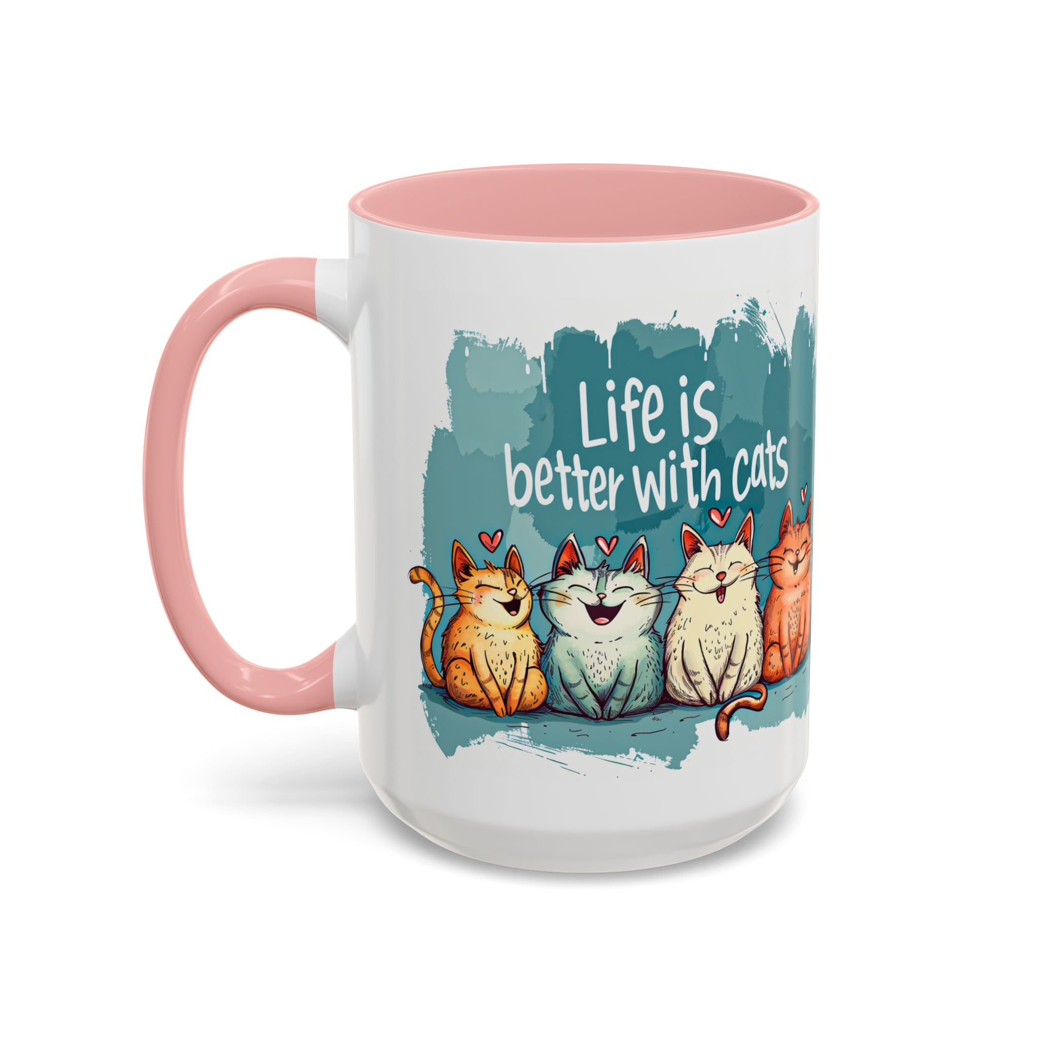 Life Is Better With Cats Coffee Mug | Accent Two-Tone Mug